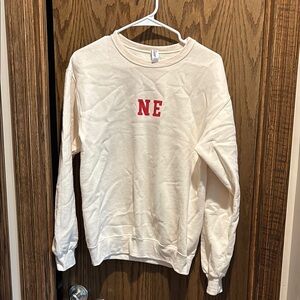 Nebraska Cream Sweater with Red Embroidery
